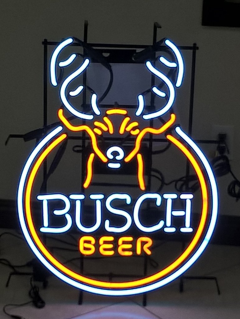 Busch Beer Round Deer Neon Sign